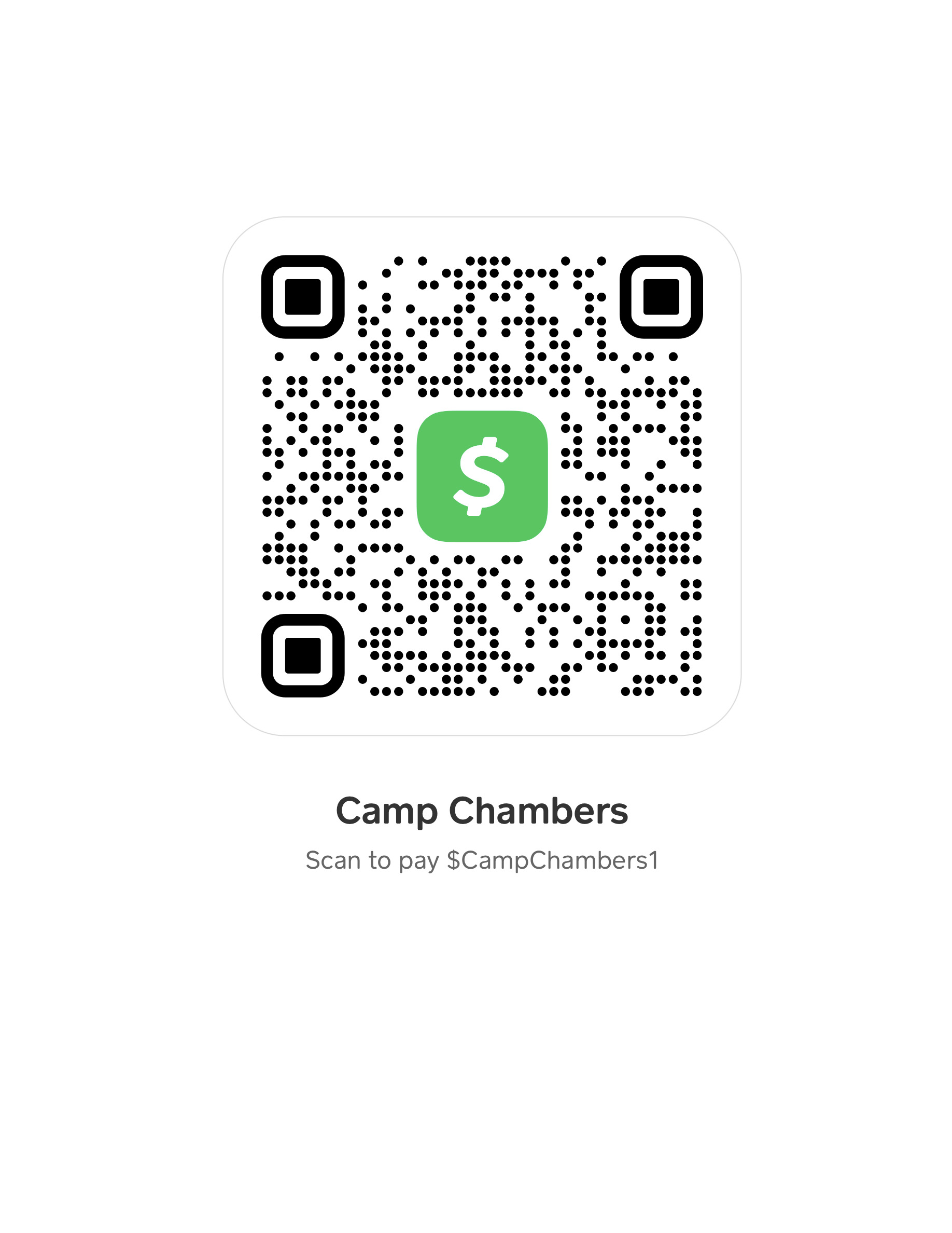 Cash App QR code for $CampChambers1