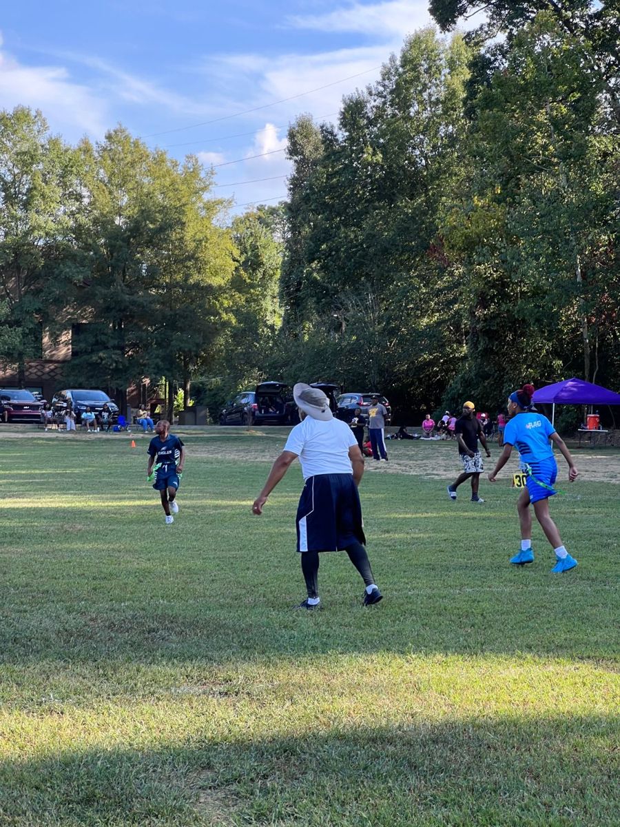 NFL Flag players in action during a 2026 summer season game